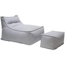 2 Piece Grey Panza Outdoor Bean Bag Lounge Cover Set